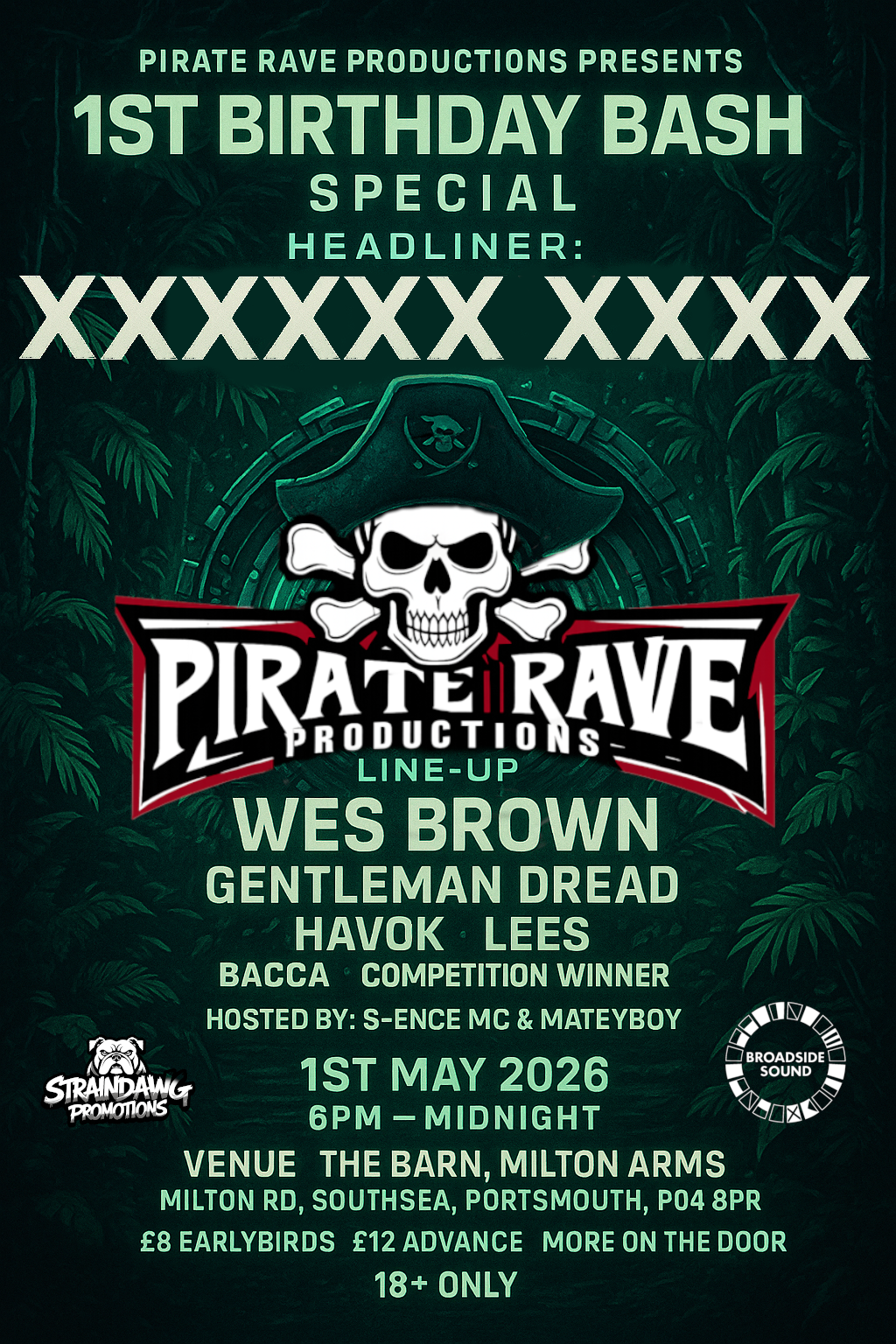 PIRATE RAVE PRODUCTIONS – 1st BIRTHDAY BASH